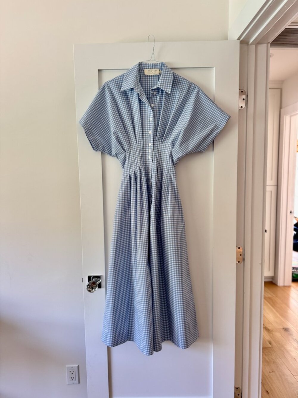 Anthro Exquise Blue Gingham Dress - Picture 4 of 7